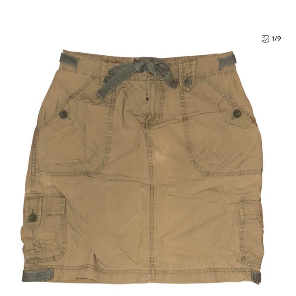GAP  cargo Khaki tan Poplin Skirt size 2 #4